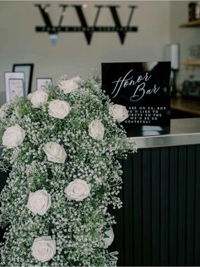 White Rose and Greenery Artificial Floral Garland - Home Accents